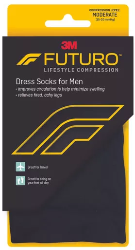 3M Healthcare 71038EN - Compression Socks 3M™ Futuro™ Revitalizing Over the Calf Medium Black Closed Toe
