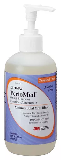 3M PerioMed 0.63% Stannous Fluoride Oral Rinse, Tropical Fruit Flavor, 1 10 oz Bottle with Pump
