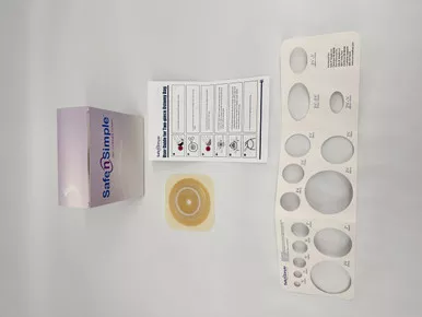 4" x 4" Diameter, 2-Piece Wafer, Extended Wear, With Solid Hydrocolloid, 45mm, 1-3/4" Flange Cut-to-Fit