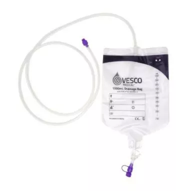 500mL PVC ENFit Drainage Bag, with 60" (150cm), Tubing and Hanger
