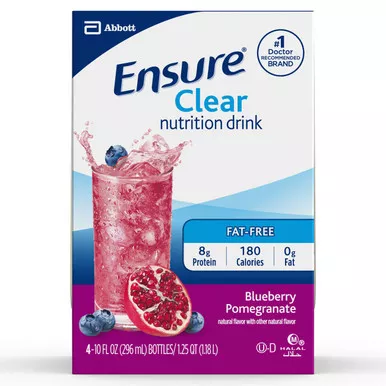 Abbott 56500 - Oral Supplement Ensure Clear Nutrition Drink Blueberry Pomegranate Flavor Liquid 10 oz. Bottle