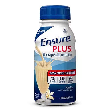 Abbott 58303 - Oral Supplement Ensure Plus Therapeutic Nutrition Vanilla Flavor Liquid 8 oz. Bottle