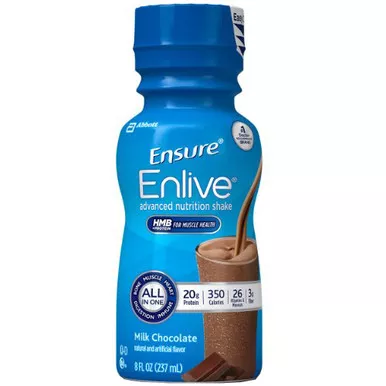 Abbott 64283 - Oral Supplement Ensure Enlive Advanced Nutrition Shake Chocolate Flavor Liquid 8 oz. Bottle