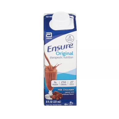 Abbott 64937 - Oral Supplement Ensure Original Therapeutic Nutrition Shake Chocolate Flavor Liquid 8 oz. Carton