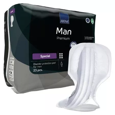Abena North America Bladder Control Pad Abena Premium Man Special 14.5 X 28.7 Inch Heavy Absorbency Fluff / Polymer Core One Size Fits Most - Pack of 23 - 1000021333-PK