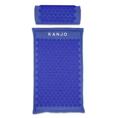 Acutens Incorporated KANPERM - Kanjo Acupressure Mat Set Periwinkle Cotton Linen Blend / Foam / Plastic Mat: 17 X 28 Inch / Pillow: 6 X 14 Inch