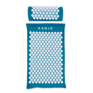Acutens Incorporated KANSAPM - Kanjo Acupressure Mat Set Sapphire Cotton-Linen Fabric / Memory Foam / Plastic Mat: 17 X 28 Inch / Pillow: 6 X 14 Inch