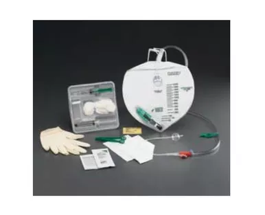 Advance Lubrisil Indwelling Catheter Tray Foley 18 Fr 5 cc Balloon, PVC with 2000 mL Collection Bag and StatLock