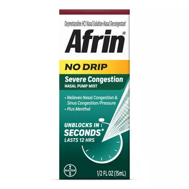 Afrin No Drip Severe Congestion Pump Nasal Mist, 0.5 oz