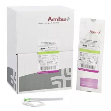 Ambu 74338-36/40 - EMG Needle Electrode with Leadwire Ambu Neuroline 28 Gauge X 1-1/2 Inch Length X 30 Inch Lead Length Coated Stainless Steel Sterile Sharp Beveled Monopolar Needle Tip Disposable