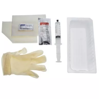 AMSure Foley Insertion Tray with Prefilled Syringe 30cc, 1000mL Tray, Drape, Vinyl Gloves, BZK, Sterile
