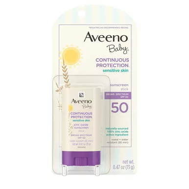 Aveeno Baby Continuous Protection Stick, SPF 50, 0.47 fl oz