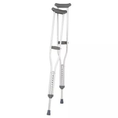 Breg 100309-000 - Underarm Crutches Adult 5 Foot 2 Inch to 5 Foot 10 Inch User Height Aluminum Frame 250 lbs. Weight Capacity