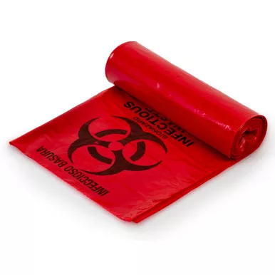 Colonial Bag Corp HXR24 - Biohazard Waste Bag Colonial Bag Biohazard Symbol / Infectious Waste 10 gal. Red 24 X 24 Inch