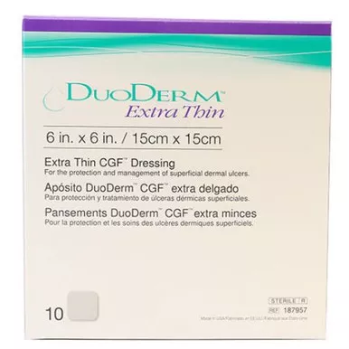 ConvaTec 187957 - Hydrocolloid Dressing DuoDERM Extra Thin 6 X 6 Inch Square Sterile