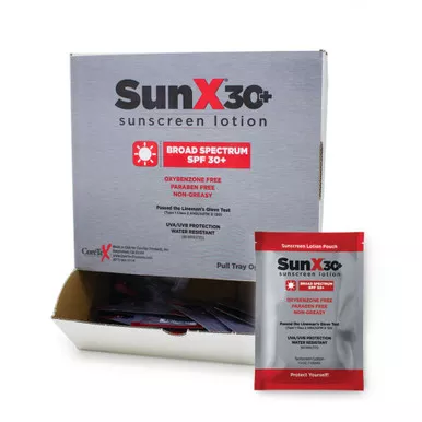 Coretex Products 71430 - Sunscreen with Dispenser Box SunX 30+ SPF 30 Lotion 1.25 oz. Individual Packet