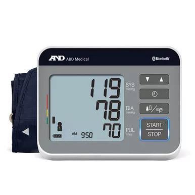 A&D Medical Advanced Multi-User Bluetooth Blood Pressure Monitor w/ Precision Check Wide Range Cuff 8.6"-16.5