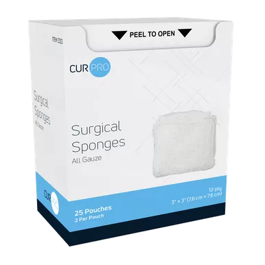 Dynarex 3333 - Surgical Gauze Sponge - Sterile 2's 12 Ply 3" x 3"