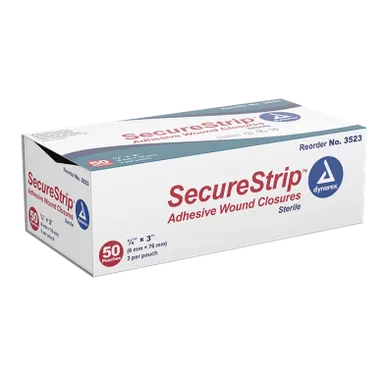 Dynarex 3523 - 1/4" x 3" SecureStrip Adhesive Wound Closures - Sterile