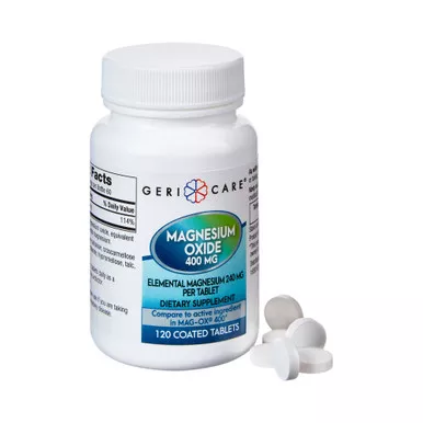Geri-Care 634-12-GCP - Mineral Supplement Geri-Care Magnesium Oxide 400 mg Strength Tablet 120 per Bottle