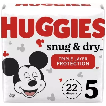 Kimberly Clark Unisex Baby Diaper Huggies Snug & Dry Size 5 Disposable Heavy Absorbency - Pack of 22 - 51473-PK