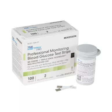 McKesson 06-R3051P-01 - Blood Glucose Test Strips McKesson TRUE METRIX PRO 100 Strips per Pack