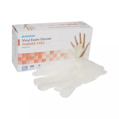 McKesson 14-120 - Exam Glove McKesson X-Large NonSterile Vinyl Standard Cuff Length Smooth Clear Not Rated