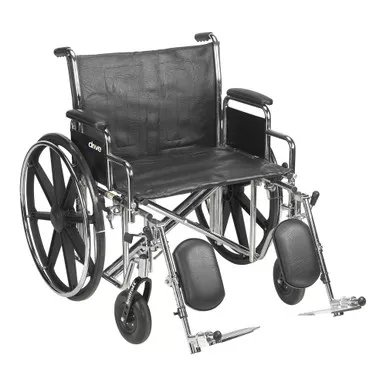 McKesson 146-STD24ECDDA-ELR - Bariatric Wheelchair McKesson Dual Axle Desk Length Arm Swing-Away Elevating Legrest Black Upholstery 24 Inch Seat Width Adult 450 lbs. Weight Capacity