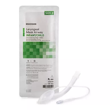 McKesson 159-002 - Curved Laryngeal Mask McKesson Size 2 10 mL Cuff PVC Single Patient Use Sterile