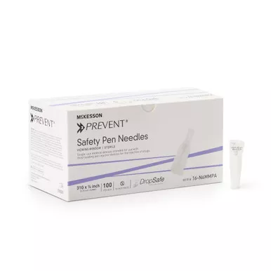 McKesson 16-N6MMPA - Safety Insulin Pen Needle McKesson Prevent 31 Gauge 6 mm Length Automatic Safety Without Back-End Shield