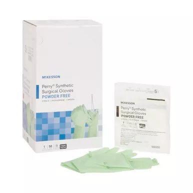 McKesson 20-2055N - Surgical Glove McKesson Perry Performance Plus Size 5.5 Sterile Polyisoprene Standard Cuff Length Smooth Green Chemo Tested
