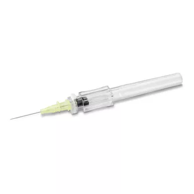 McKesson 200-IVR2434 - Peripheral IV Catheter McKesson 24 Gauge 3/4 Inch Polyurethane Straight Hub Non Blood Control Push Button Safety