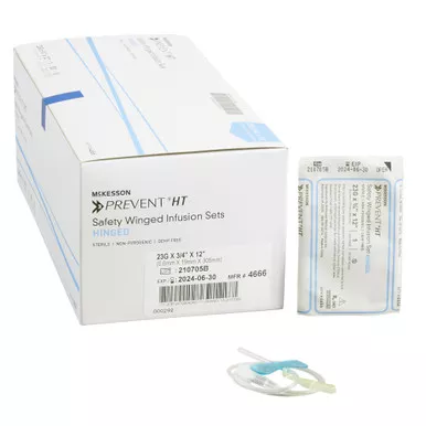 McKesson 4666 - Infusion Set McKesson Prevent 23 Gauge 3/4 Inch 12 Inch Tubing Without Port