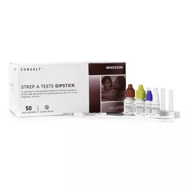 McKesson 4999 - Respiratory Test Kit McKesson Consult™ Strep A Test 50 Tests CLIA Waived