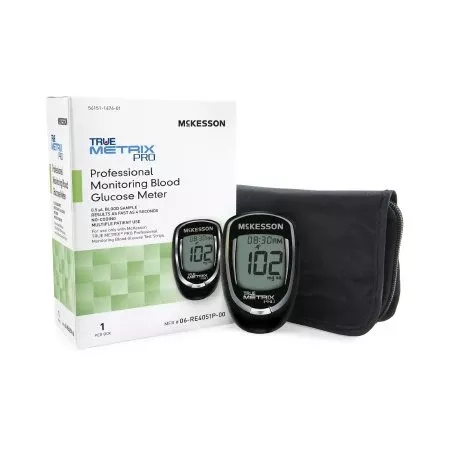 McKesson Blood Glucose Meter McKesson TRUE METRIX PRO 4 Second Results Stores up to 500 Results No Coding Required - Case of 6 - 06-RE4051P-00-CS