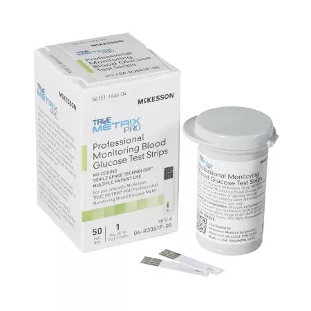 McKesson Blood Glucose Test Strips McKesson TRUE METRIX PRO 50 Strips per Pack - Case of 1200 - 06-R3051P-05-CS