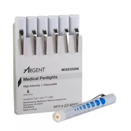 McKesson Penlight McKesson White Light 4-1/2 Inch Disposable - Pack of 6 - 22-6666-PK