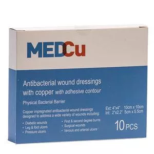 MEDCU D2C050501AU - MedCu Adhesive Antibacterial Dressing with Copper Oxide, 4" x 4"