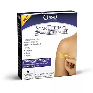 Medline CURAD Advanced Scar Therapy Strips - CURAD Scar Therapy Advanced Gel Strips, 1" x 3" - CUR0023