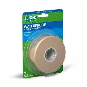 Medline CURAD Elastic Foam Adhesive Tape - CURAD Tan Waterproof Flexible Foam Tape, 1" x 5 yd. - CUR26316RB