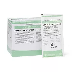 Medline DermAssure Green Surgical Gloves - Dermassure Green Surgical Gloves, Size 6.5 - MSG6565
