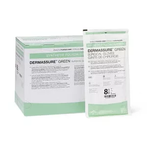 Medline DermAssure Green Surgical Gloves - Dermassure Green Surgical Gloves, Size 8 - MSG6580