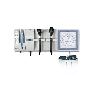 Medline Diagnostic Wallboard Systems - Diagnostic Wall System with 2 Handles, L2 LED Otoscope Head, and L2 Xenon Ophthalmoscope Head - MDS36533001