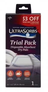 Medline Disposable Dry Pad Underpads - UltraSorbs Disposable Absorbent Drypad Underpads, Retail Packaging, Trial Pack, 23" x 36", 1/PK - DRY2336RET1
