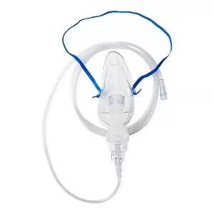 Medline Disposable Handheld Nebulizer Kits with Mask - Disposable Handheld Nebulizer Kit with Upstream Nebulizer, Adult Mask, 7' Tubing and Standard Connector - HCS4485