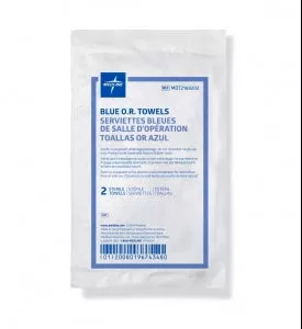 Medline Disposable OR Towels - Sterile Disposable Deluxe OR Towel, Blue, 17'' x 27'', 2/Pack - MDT2168202