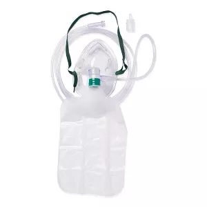 Medline Disposable Oxygen Masks with Standard Connector - Adult 3-in-1 Mask with 7' Tubing and Standard Connectors - HCS4680B