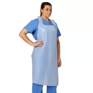Medline Disposable Polyethylene Adult Aprons - Disposable Polyethylene Apron, Midweight, 28" x 46" - NONX24274