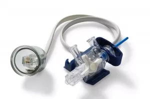 Medline Disposable Pressure Transducers - Disposable Pressure Transducer with Transpac IV Connector, Wings, 1-Way Stopcock and Male-Female Luer Lock Connection, 48" Cable Length - DYNJTRANS48