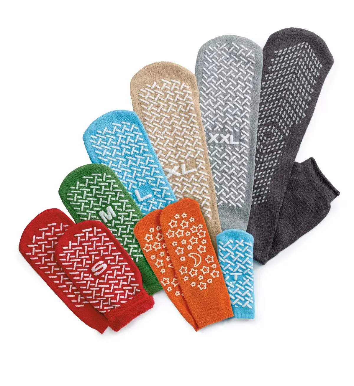Medline Double-Tread Slippers - High-End Double-Tread Patient Slippers, Charcoal, Size 2XL - MDTPS5BXXL